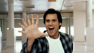 Jim Carrey with seven fingers in Bruce Almighty