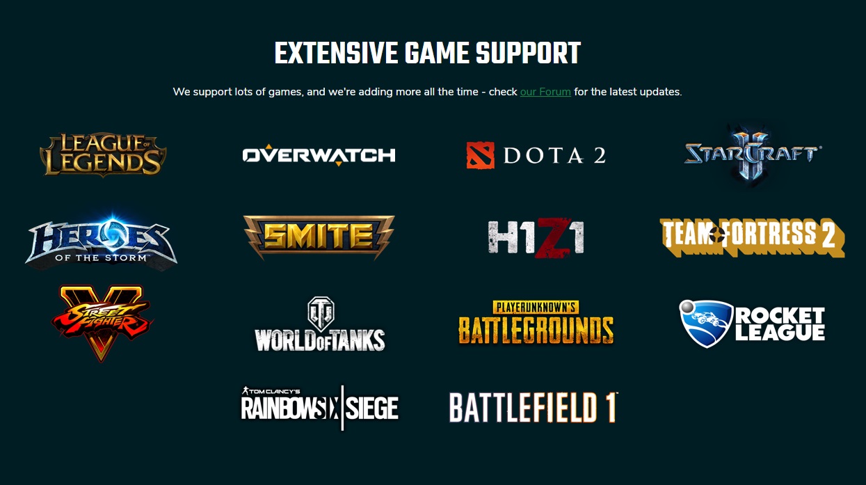 Outfox supports a variety of popular online games, although not as many as other competitors.