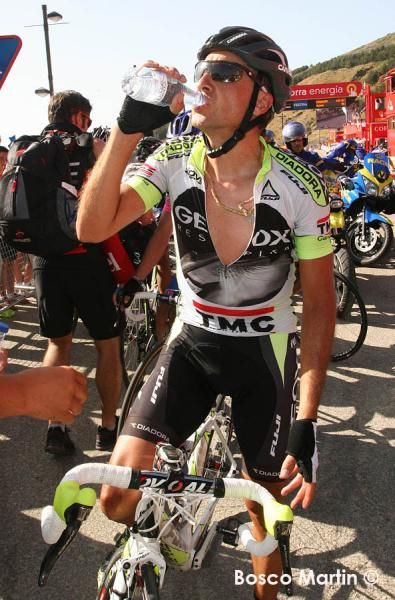 Carlos Sastre Candil (Geox-TMC) after the finish.