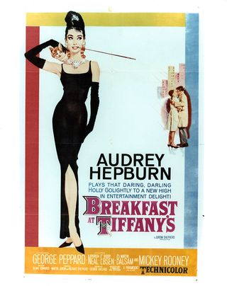 Audrey Hepburn in movie art for the film 'Breakfast At Tiffany's', 1961