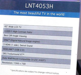 Samsung says its LNT4053H 40