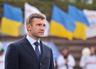 Ukrainian parliamentary candidate, football star Andriy Shevchenko attends a meeting with his supporters in Kyiv in 2012.