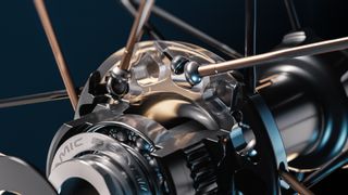 Spoke and rear hub details of Campagnolo Hyperon Ultra wheels