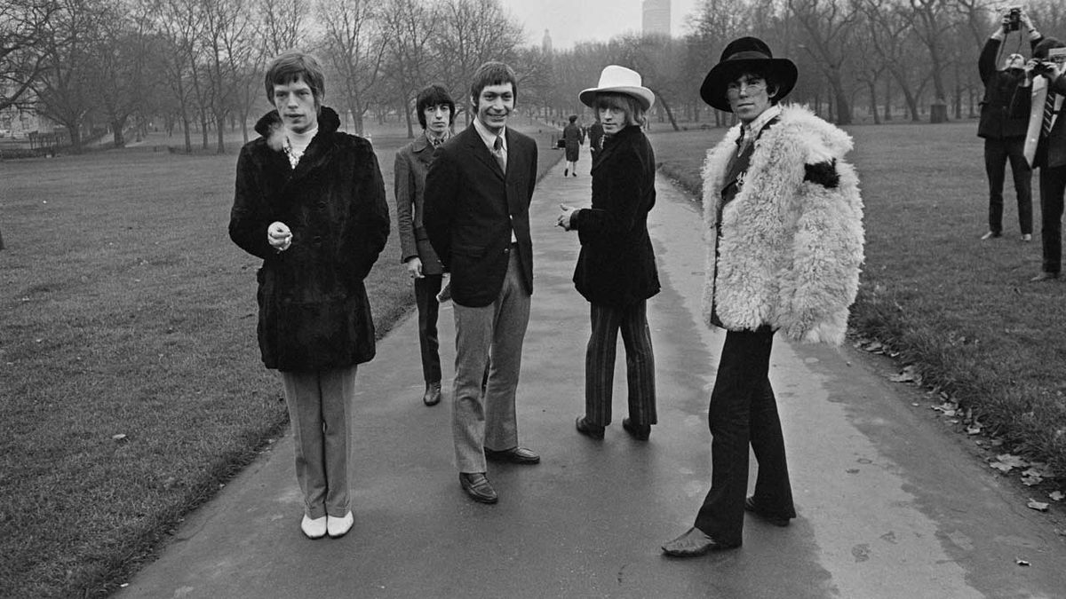 The Rolling Stones taking a stroll in London&#039;s Green Park in 1967 