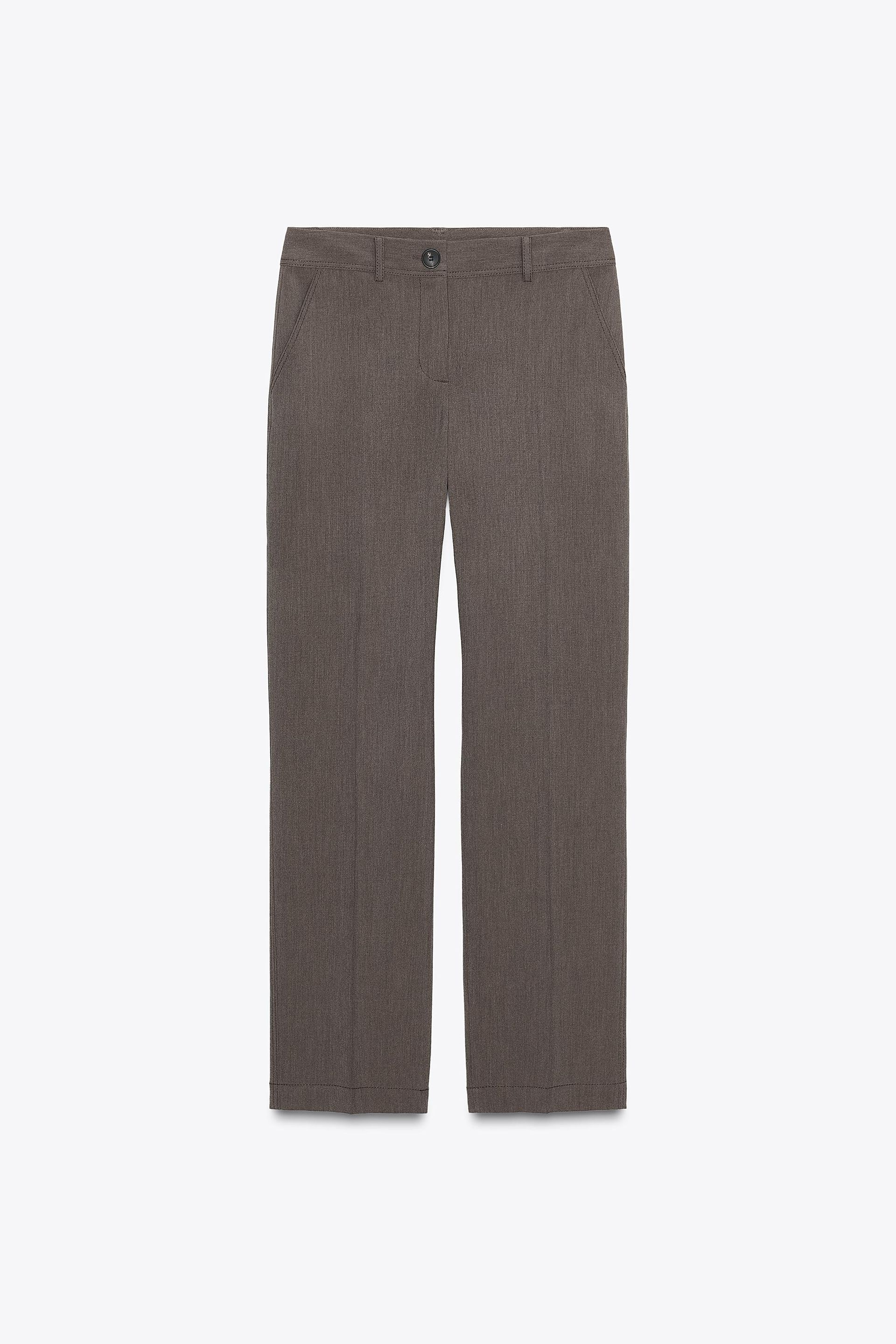 Topstitched Straight Leg Pants