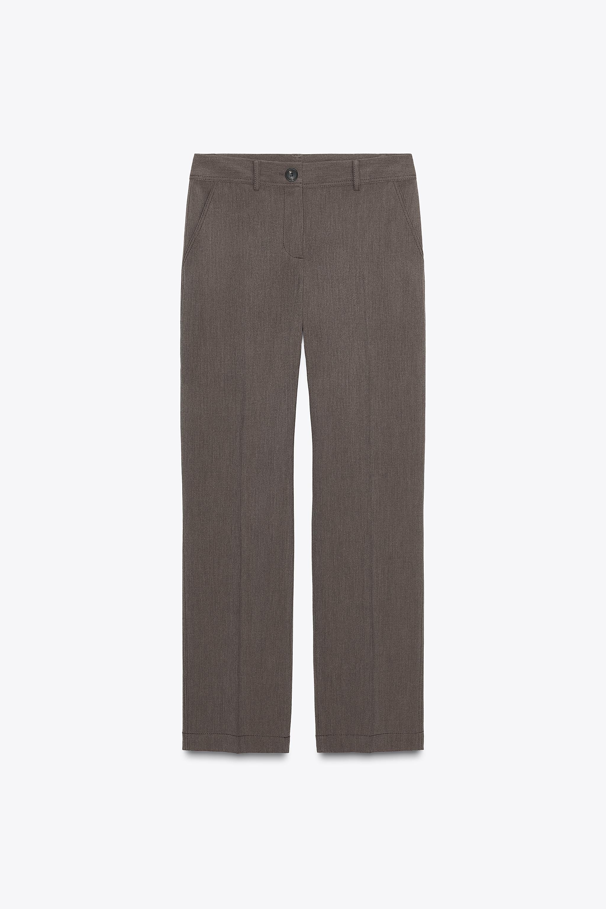 Topstitched Straight Leg Pants