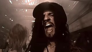 Rob Zombie singing in White Zombie's music video for Black Sunshin in Beavis and Butt-Head