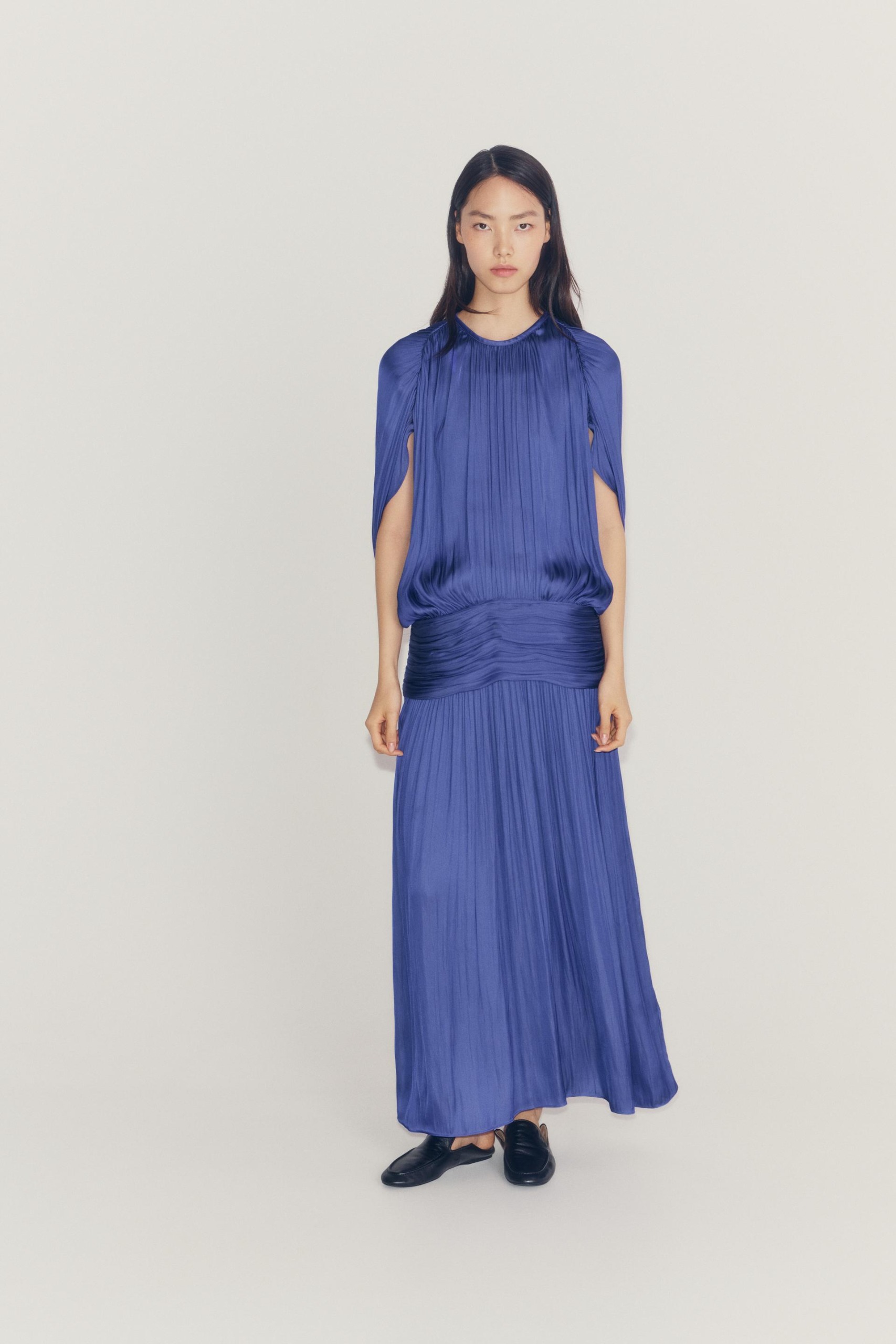 Zw Collection Draped Sash Dress - Electric Blue - Xs