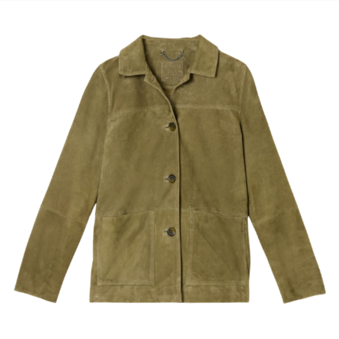 Erin Olive Green Suede Jacket