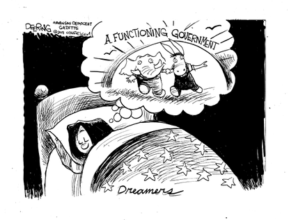 Political cartoon U.S. government shutdown Dreamers DACA