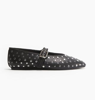 Studded Mary Jane Ballet Flats