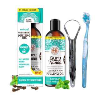 GuruNanda Coconut and Mint Oil Pulling Set