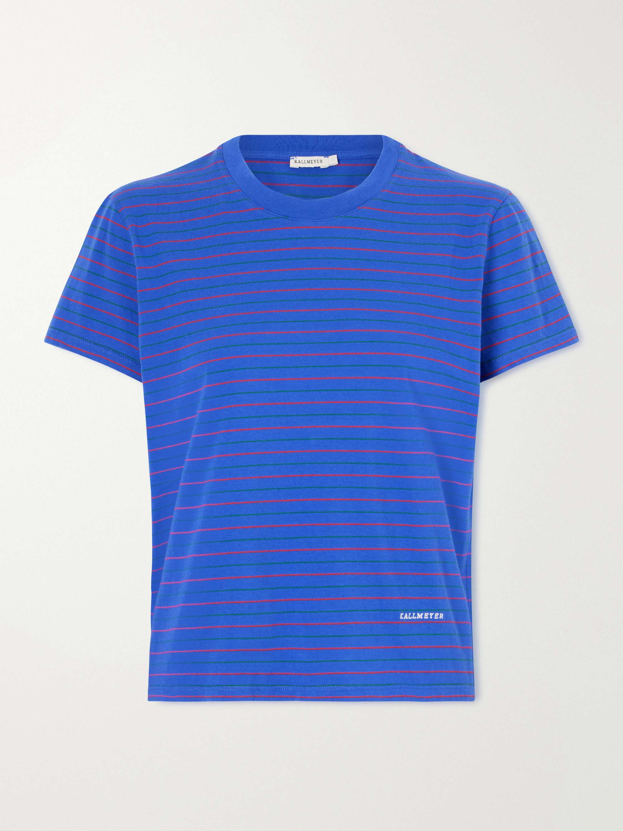 Kenzie Embroidered Striped Cotton-Jersey T-Shirt