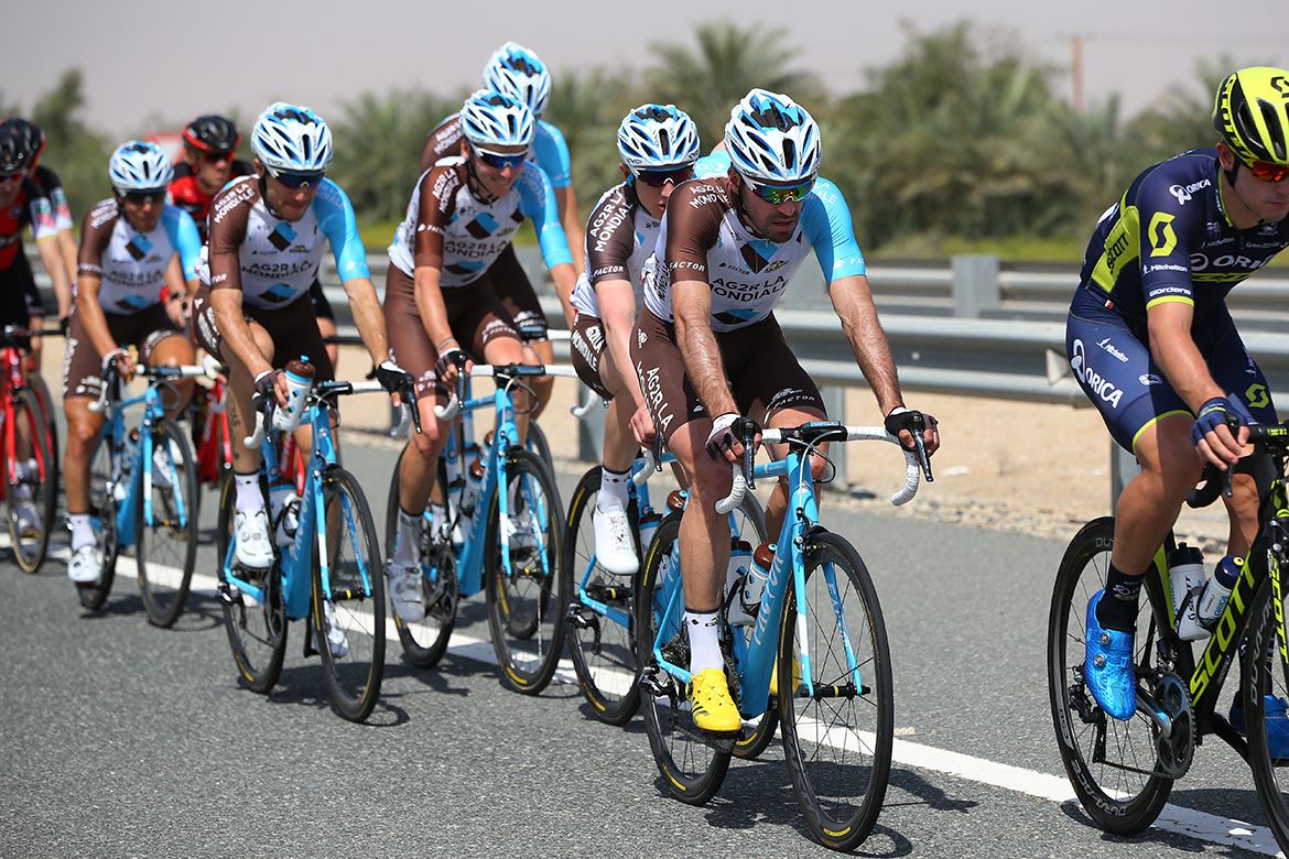 Christophe Riblon leads the AG2R La Mondiale pack