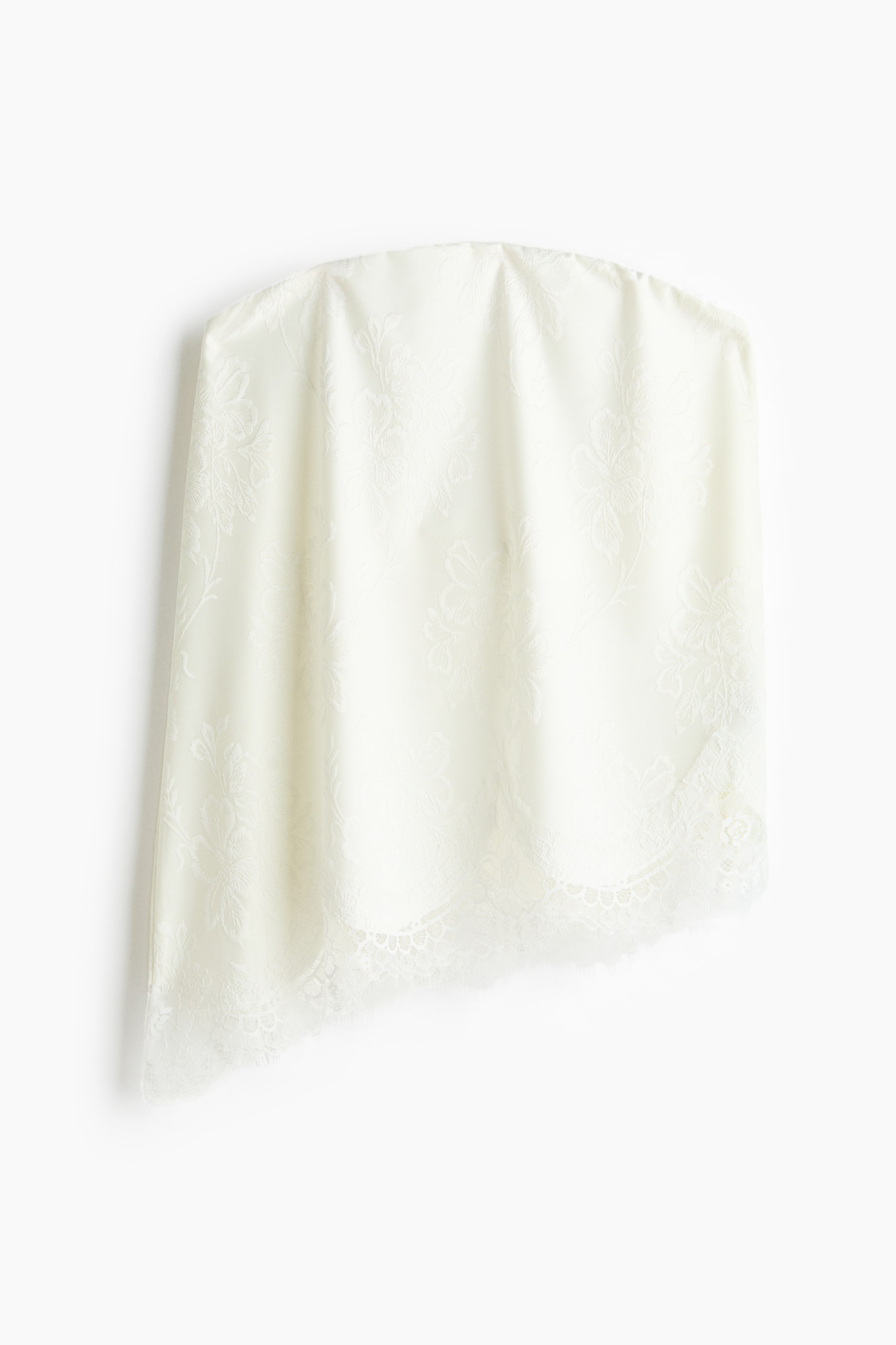 Asymmetric Jacquard-Jersey Bandeau Top