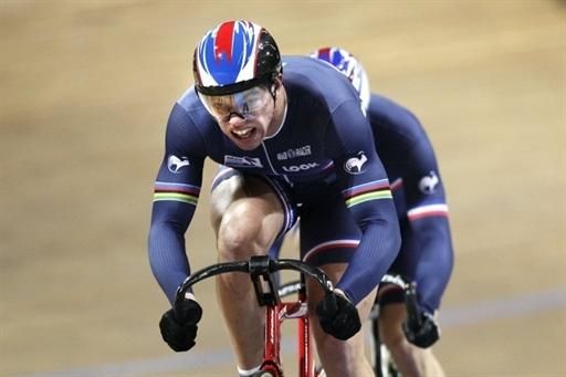 Frenchman Kevin Sireau competes to take the gold medal during the team sprint