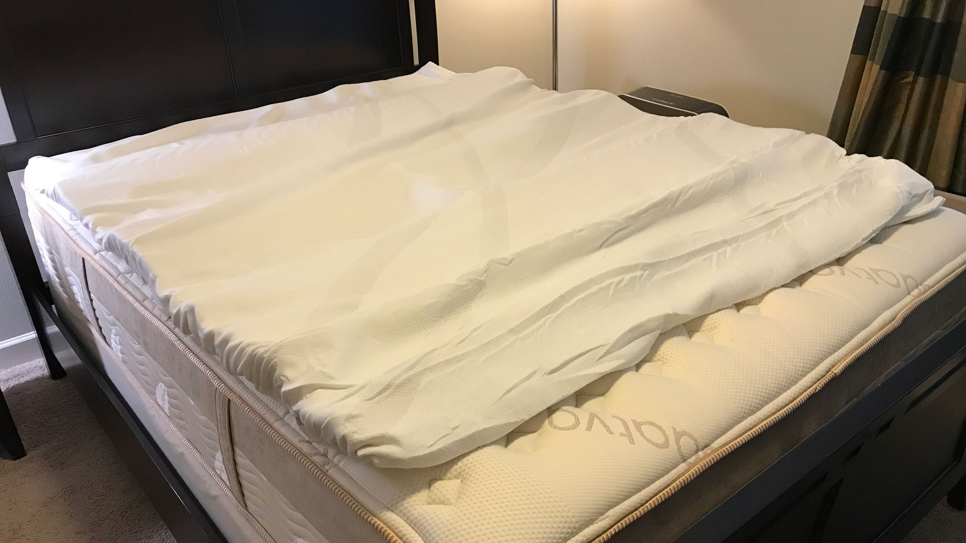 A Tempur-Pedic TEMPUR-Adapt Mattress Topper after being unpacked