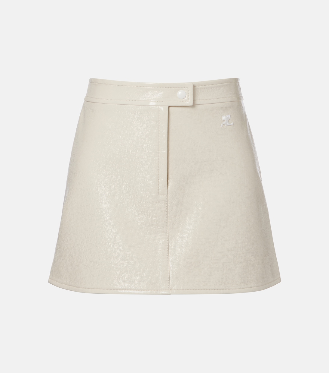 Reedition Faux Leather Miniskirt in White - Courreges
