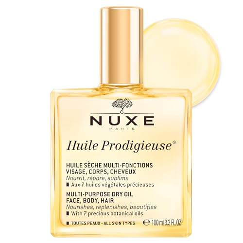 Nuxe Huile Prodigieuse Multi-Purpose Dry Oil - Radiant Glow and Lightweight Hydration for Face, Body &amp;amp; Hair. Nourishes, Repairs and Enhances