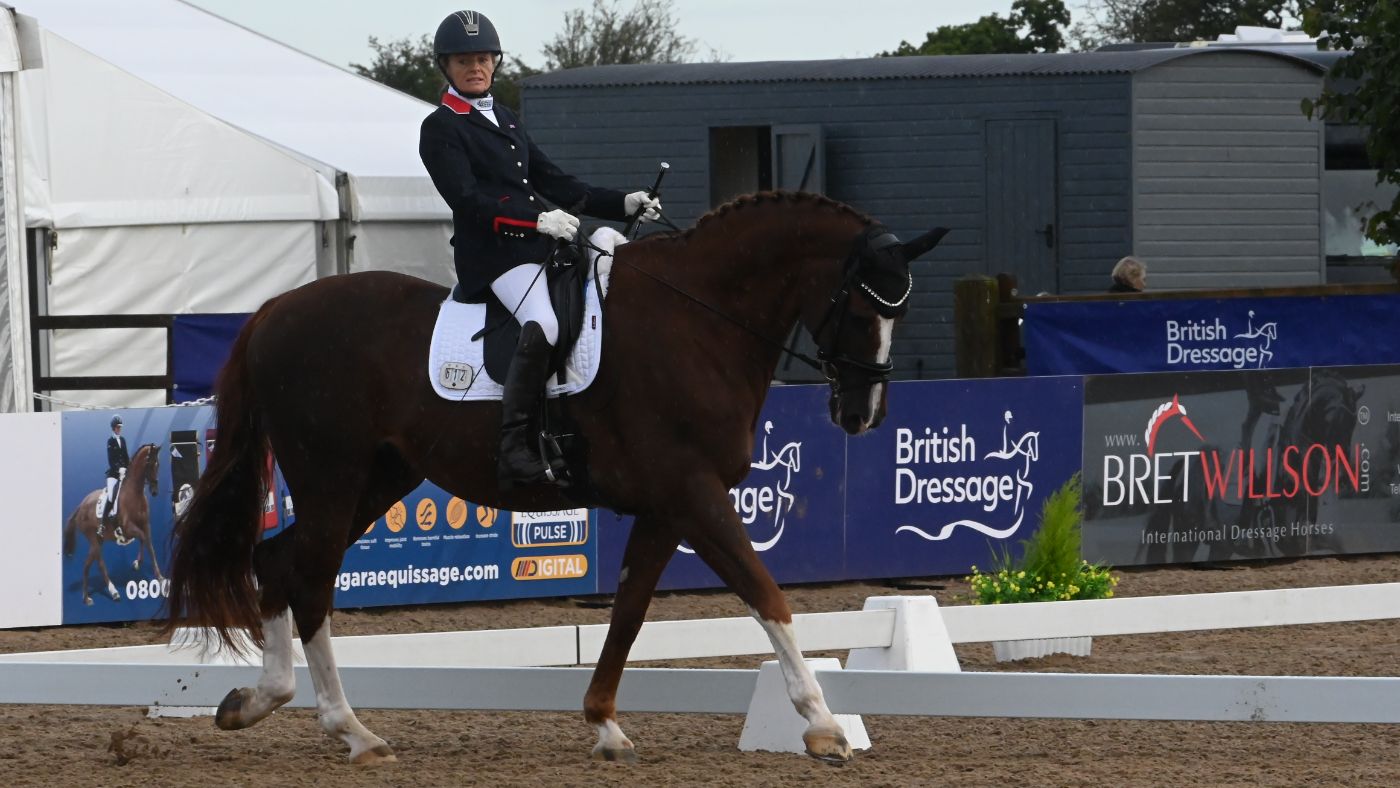 Grade I rider Suzanne Wade in walk on board Premier Royal Mint.