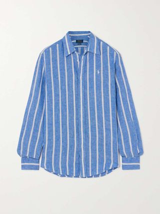 blue striped shirt