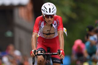 Guillaume Martin (Cofidis) crosses the line in fourth place on stage 2 of the 2020 Critérium du Dauphiné on the Col de Porte