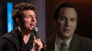 Matt Rife split image with Patrick Wilson as Ed Warren
