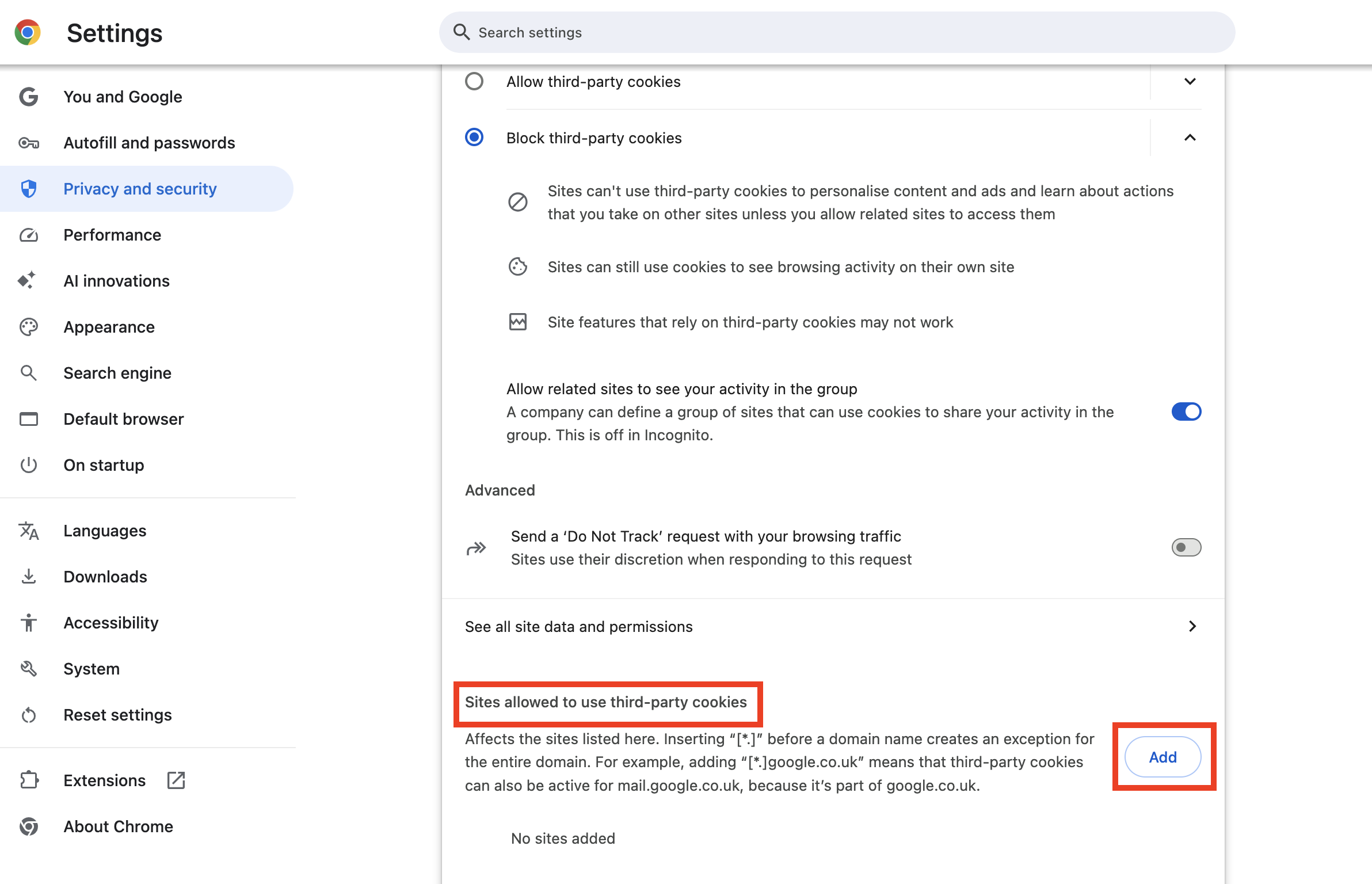 Chrome private browsing