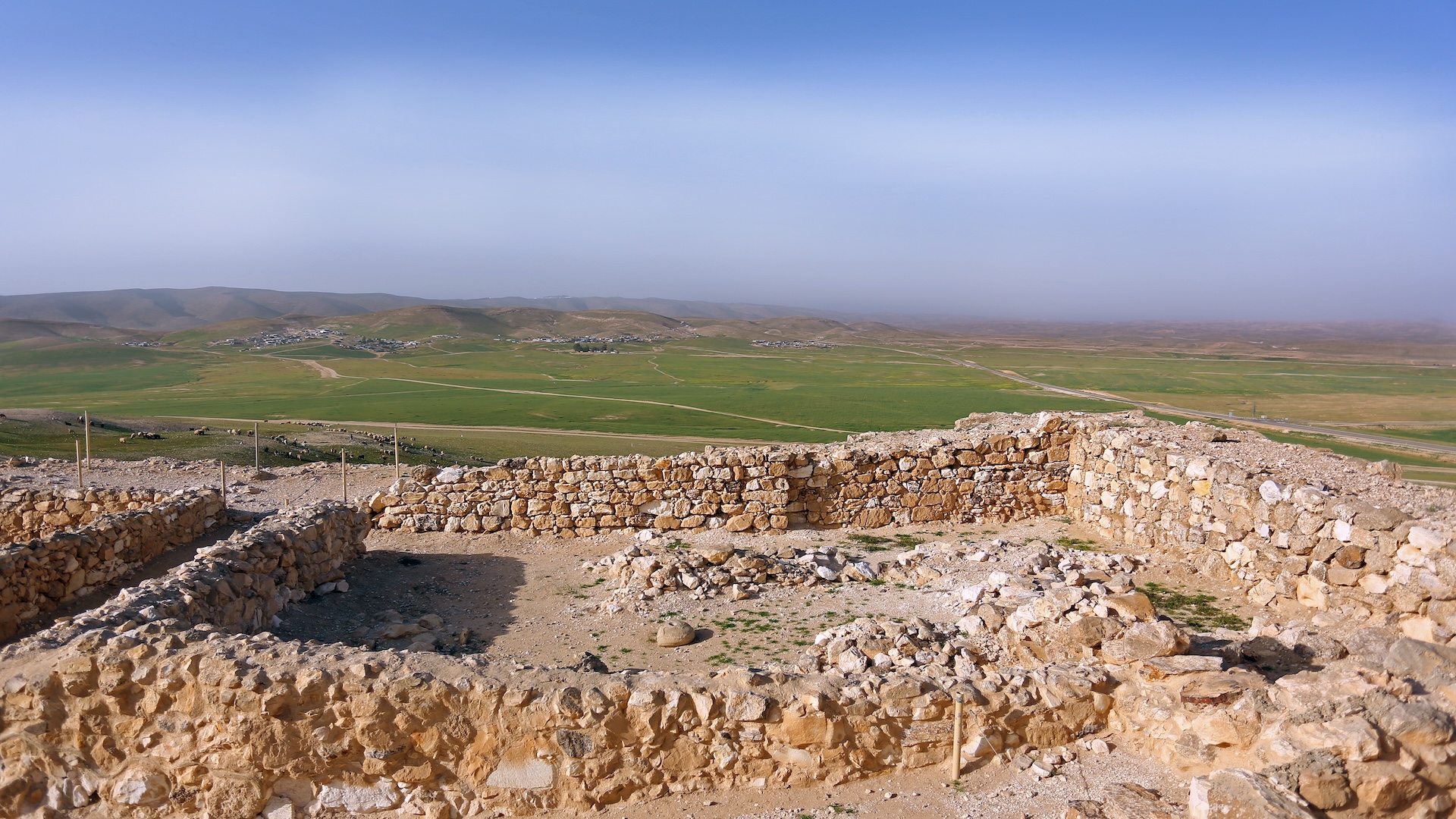 a view of ruins of a building