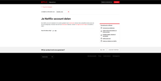 Screenshot van Netflix' regels voor het delen van je account