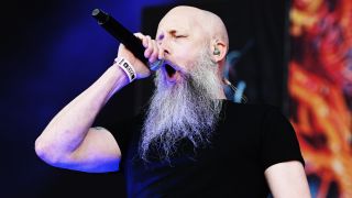 Jens Kidman of Meshuggah onstage in 2025