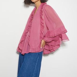 Monsoon Ruffle Angel Sleeve Blouse