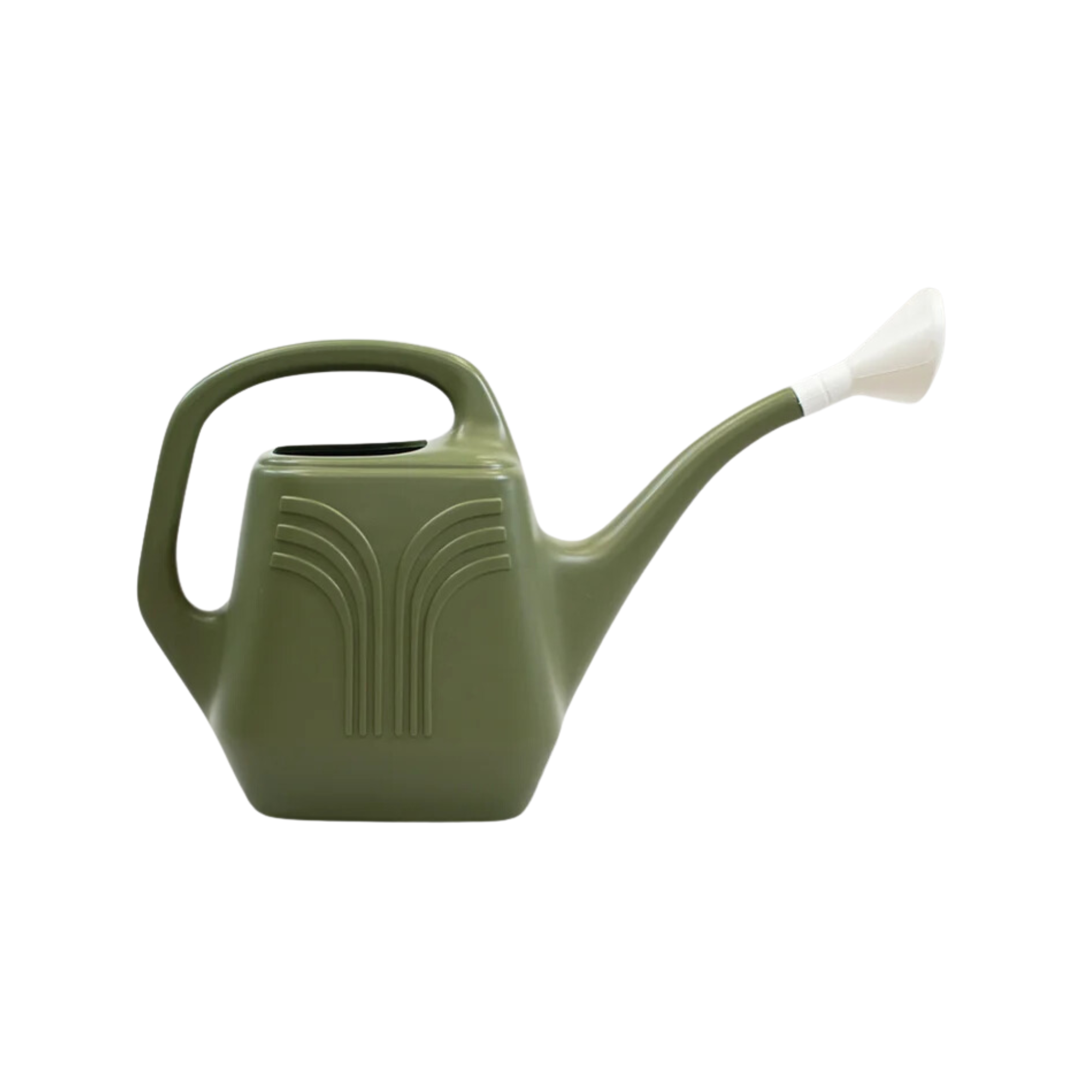 A green watering can