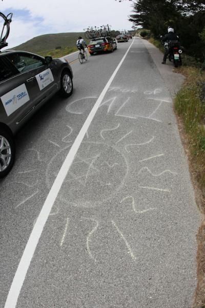 Tour of California chalk art.