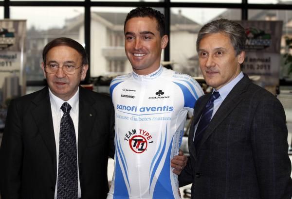 Ernesto Colnago and Giuseppe Saronni with Team Type 1's Daniele Callegarin.
