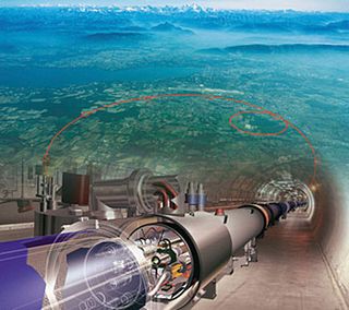An illustration of the Large Hadron Collider, the world's most powerful particle accelerator, located in Switzerland.
