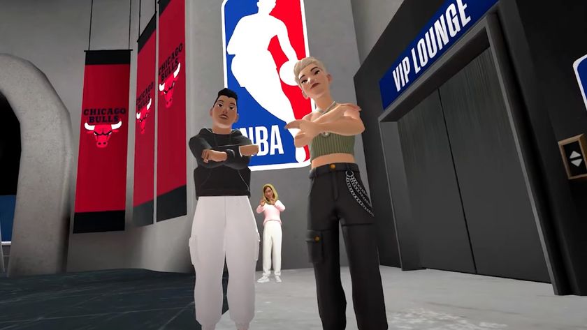 People posing in the NBA lounge