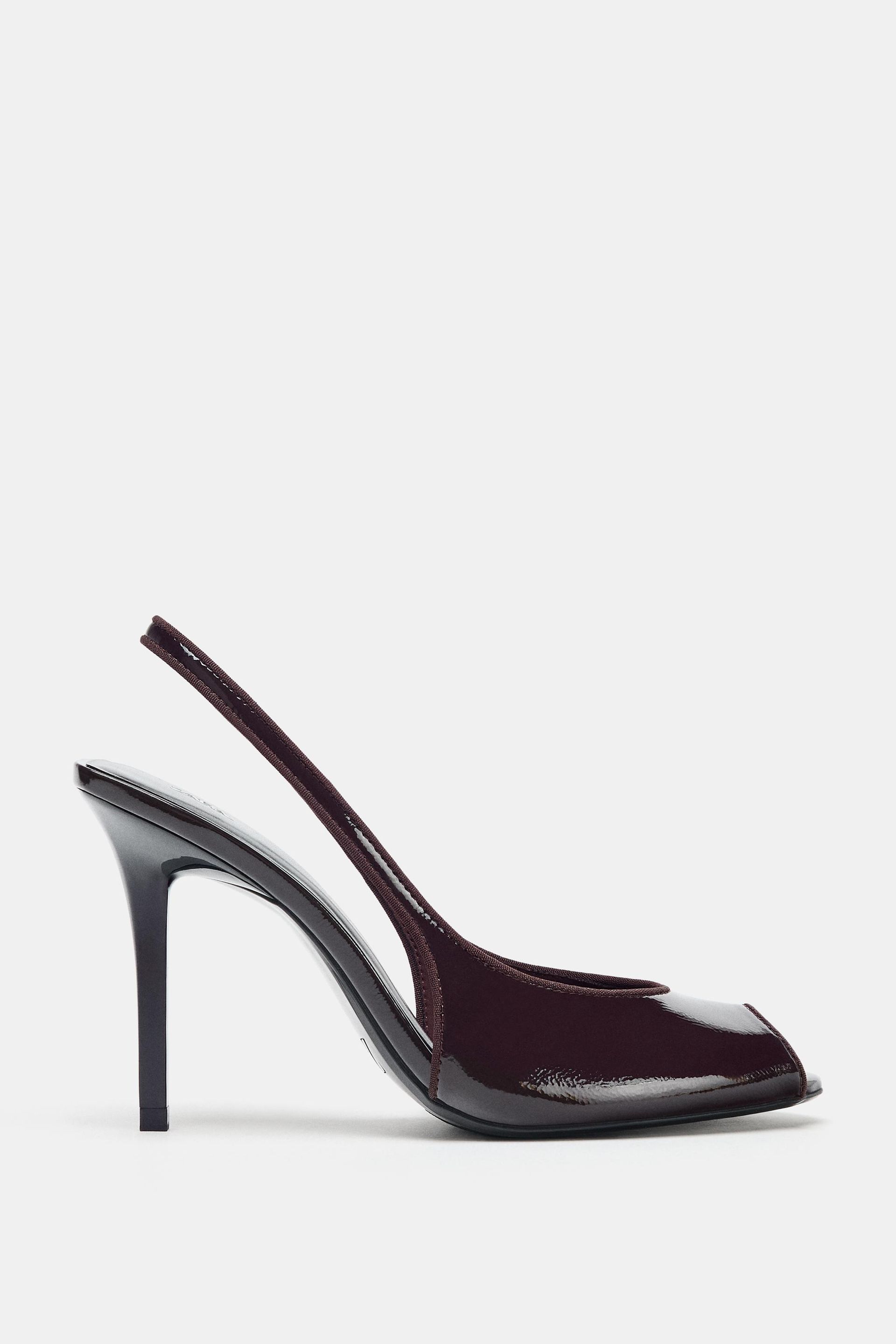 Heeled Patent Finish Sandals