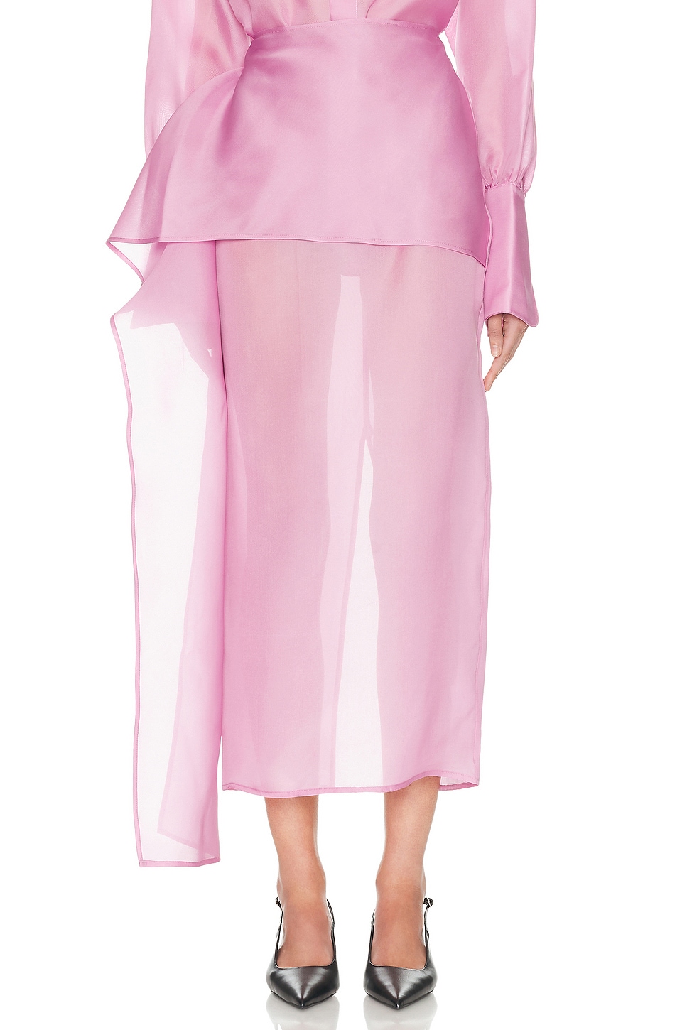 The Silk Gazar Skirt With Drape