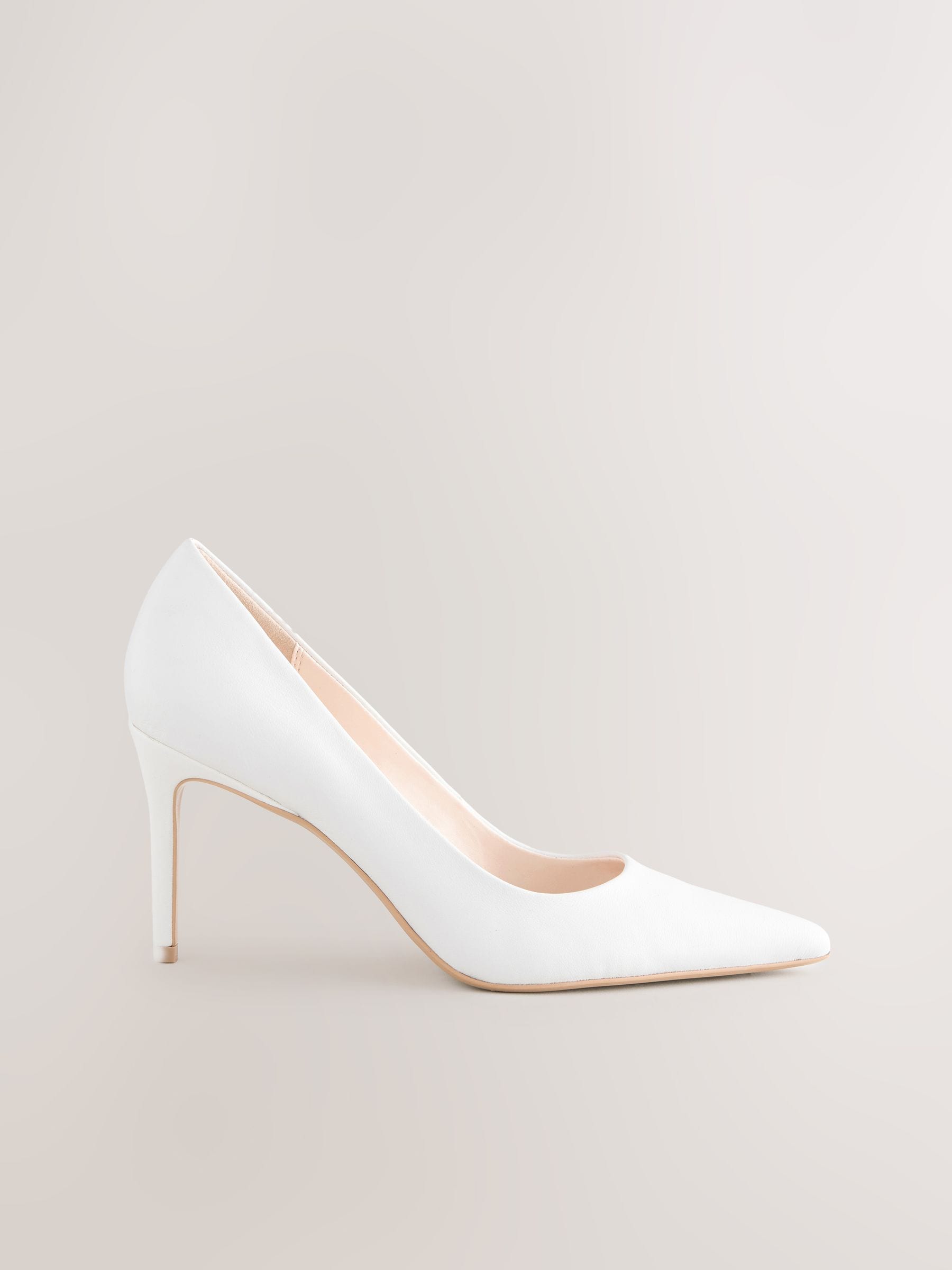 White Standard/wide Fit Leather Mid Court Shoes