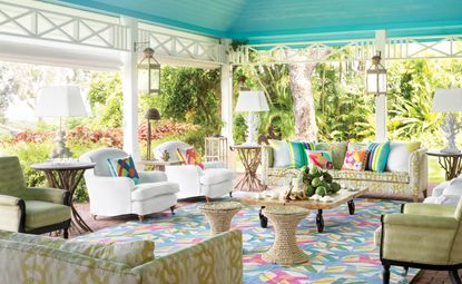 House in Barbados with a turquoise ceiling