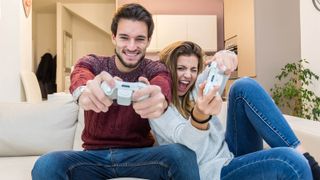 Couple playing video games