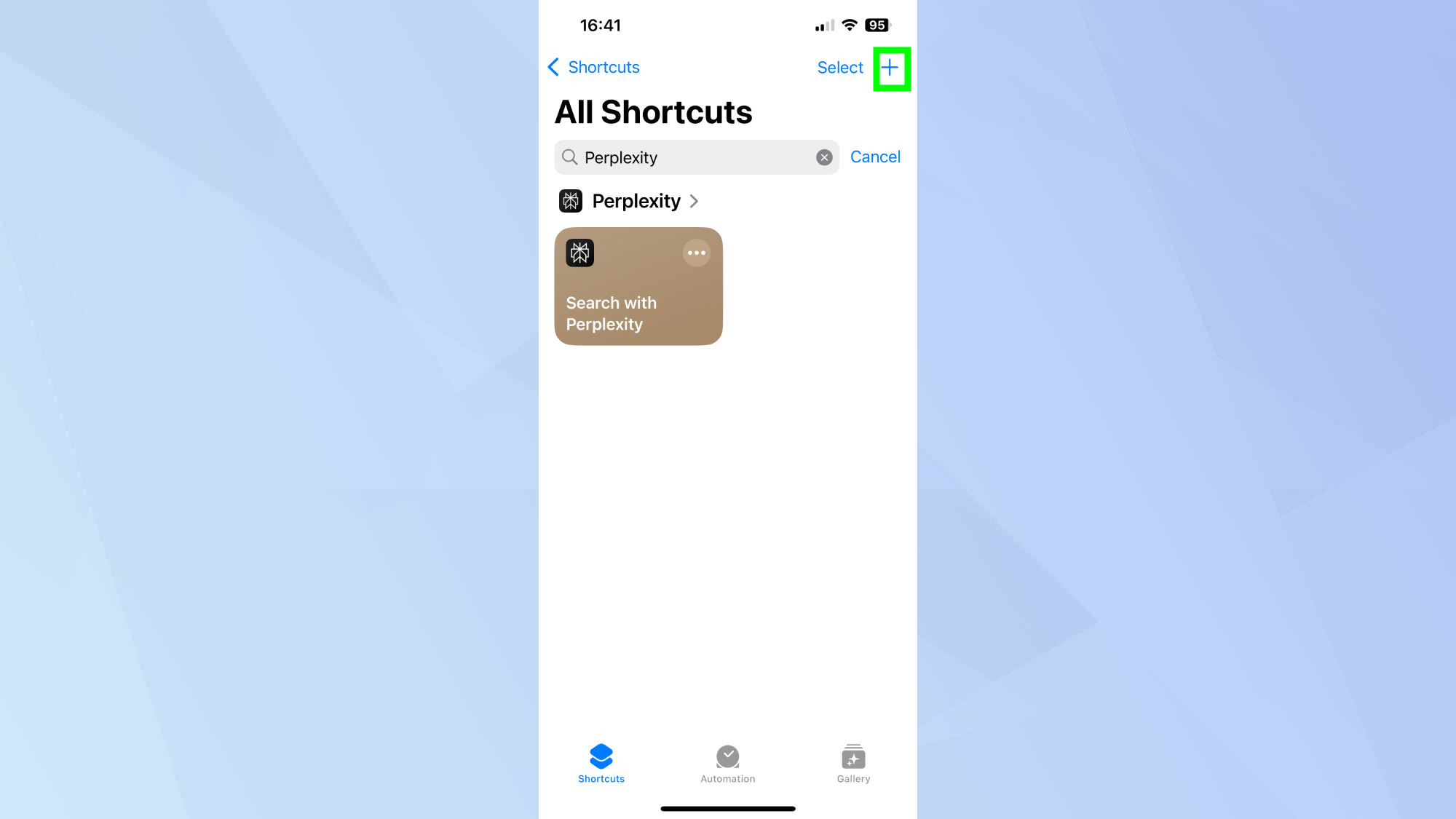 Perplexity plus button