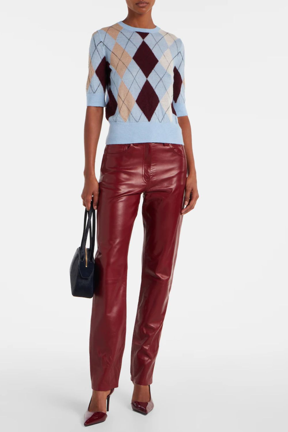 Khaite Anders argyle cashmere and mohair top