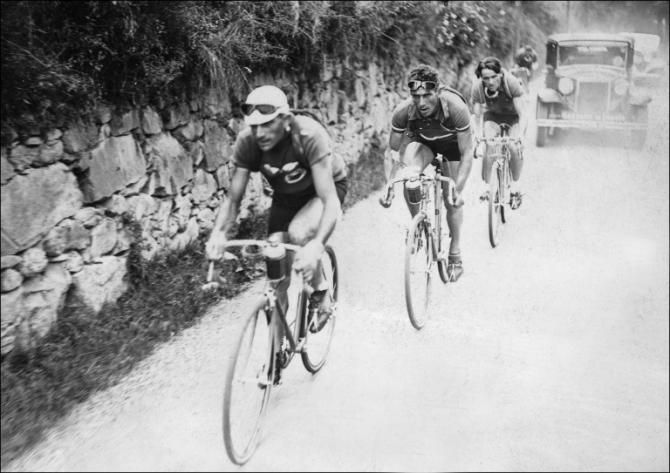 Antonin Magne in action on the Col de Peyresourde in the 1930 Tour de France.
