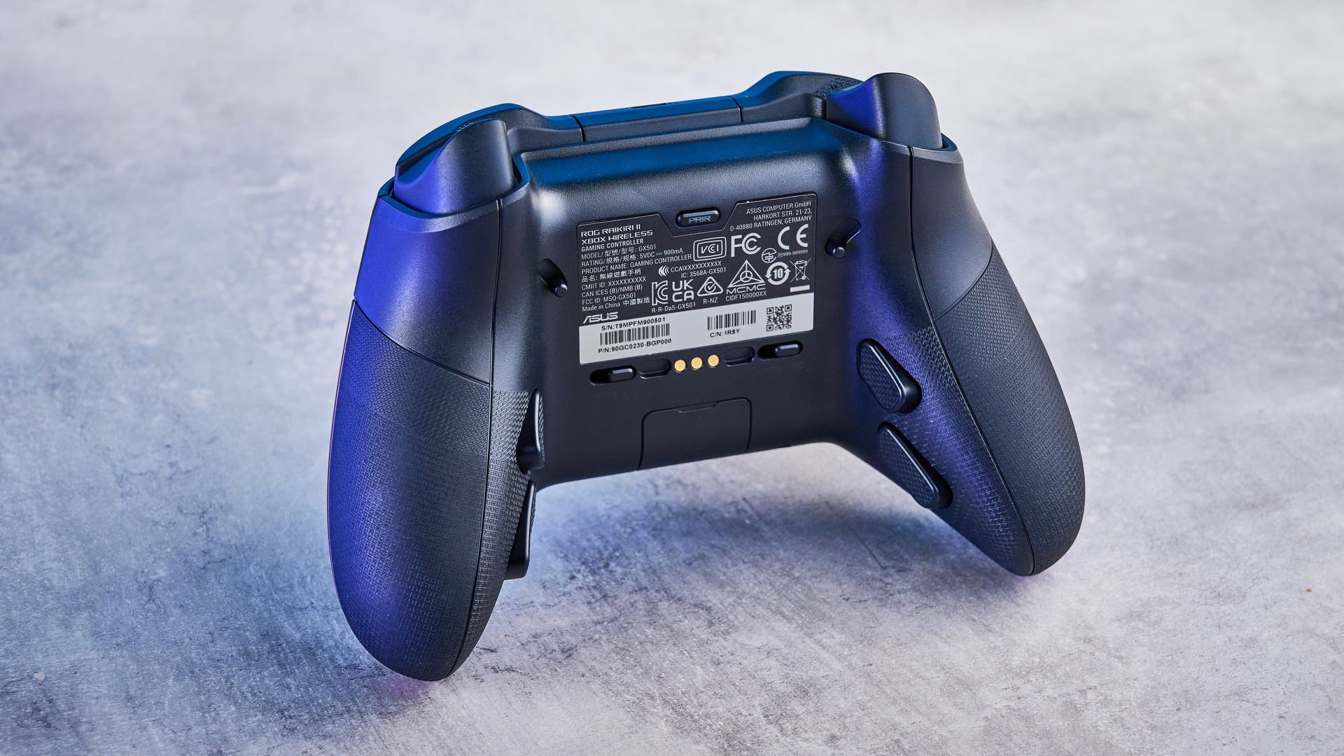 A black Asus ROG Raikiri II Xbox and PC controller