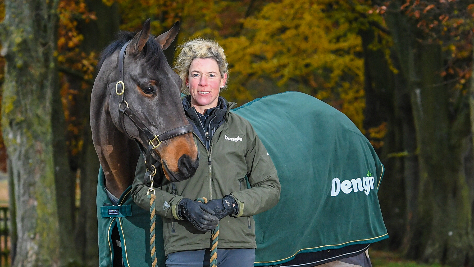 Badminton Horse Trials commentator Lucy Jackson with Willy Do during a Horse &amp; Hound photoshoot in 2019.