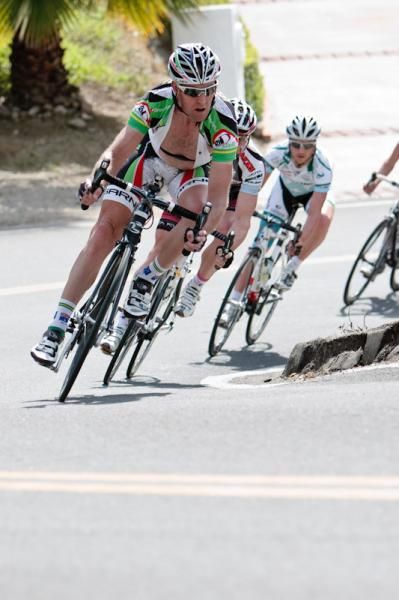 Nathan O'Neill (Bahati Foundation) pulls at the front of the break.