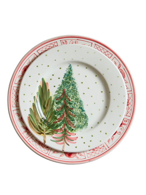 Evergreen Hand-Painted Dessert Plate, 4