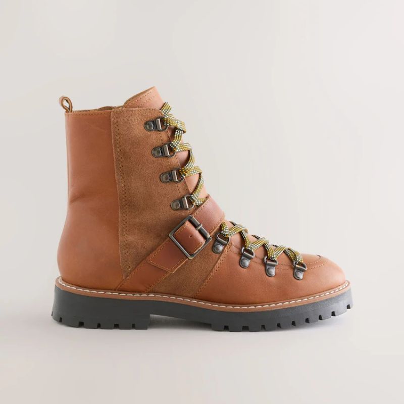 Next , Leather Forever Comfort® Buckle Trim Lace Up Boots